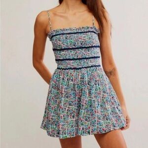 Free People Bali Checked Out Printed Romper